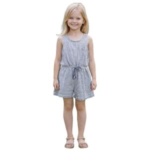 Vince Camuto Striped Girls Romper in Navy & White Size 6